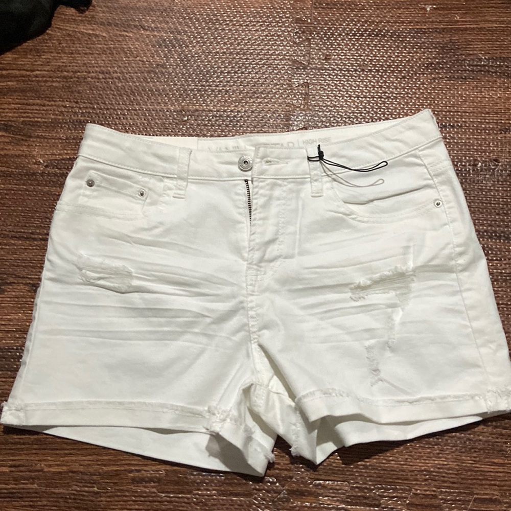 white denim shorts